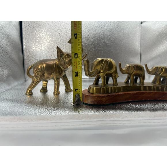vintage Brass elephants statue‎ trunks up LUCKY  SOLID BRASS - Picture 7 of 13